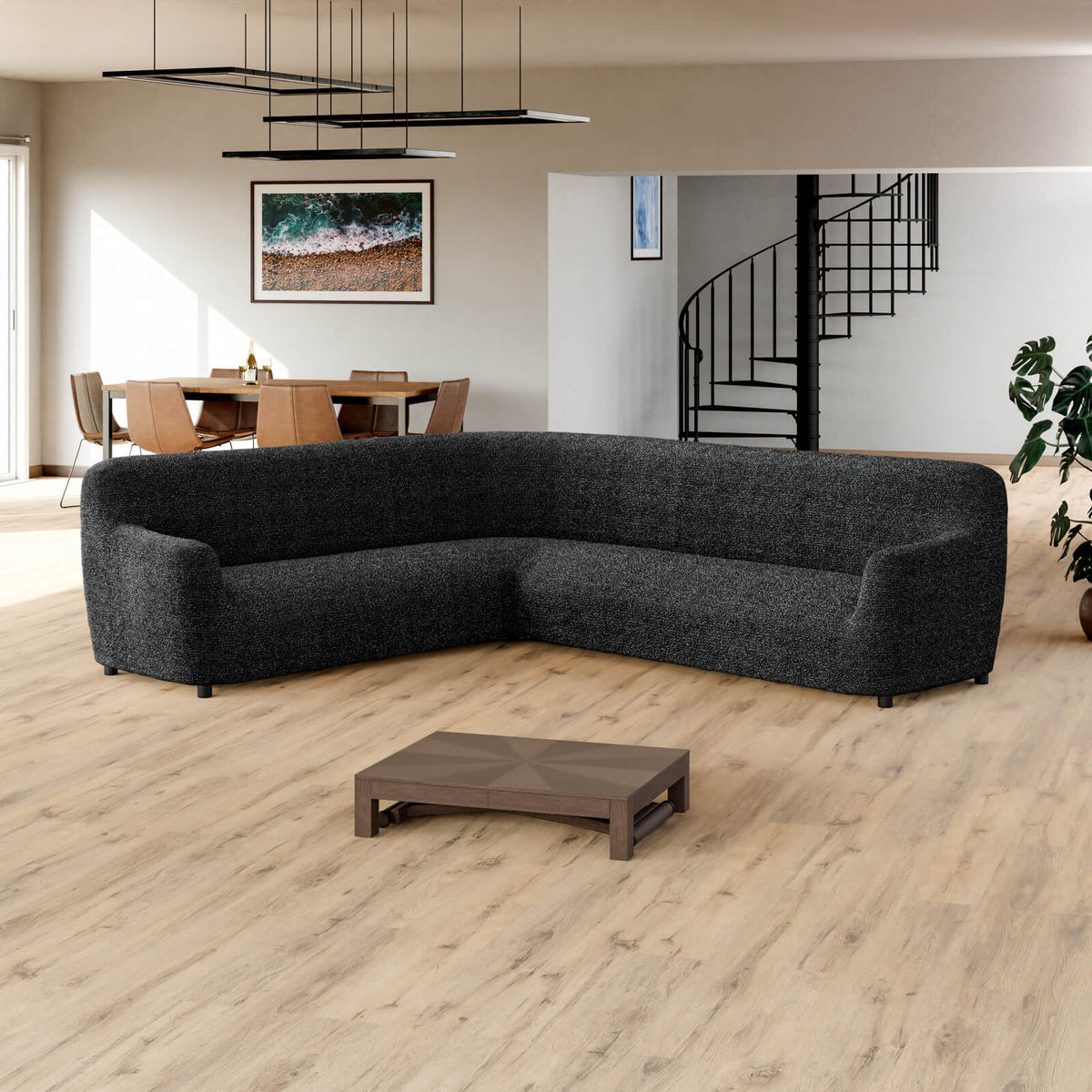 Printed Microfibra - Funda Sofa Esquinero Anthracite