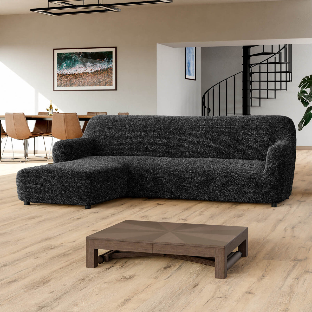 Printed Microfibra - Funda Sofa L Izquierdo Anthracite