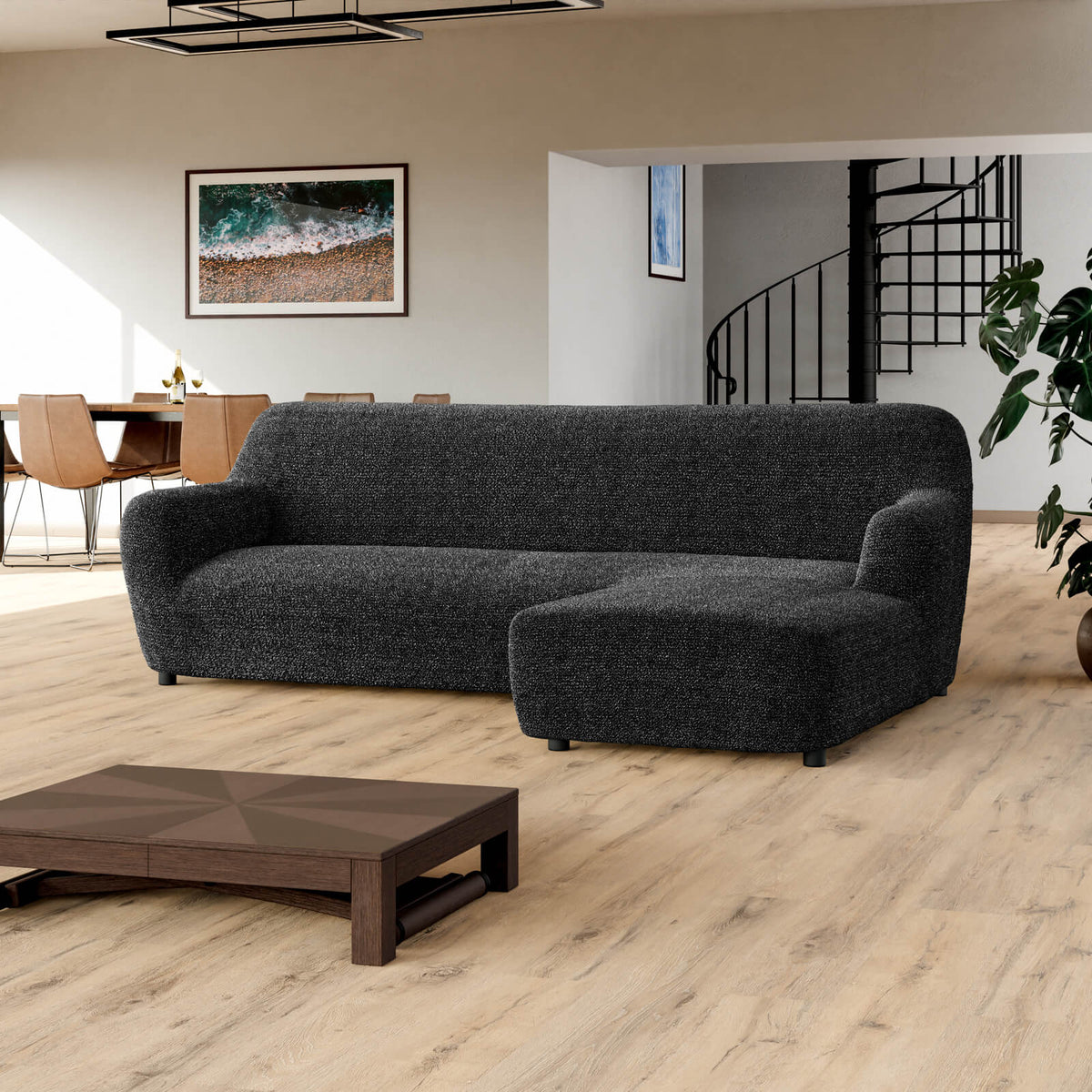 Printed Microfibra - Funda Sofa L Derecho Anthracite