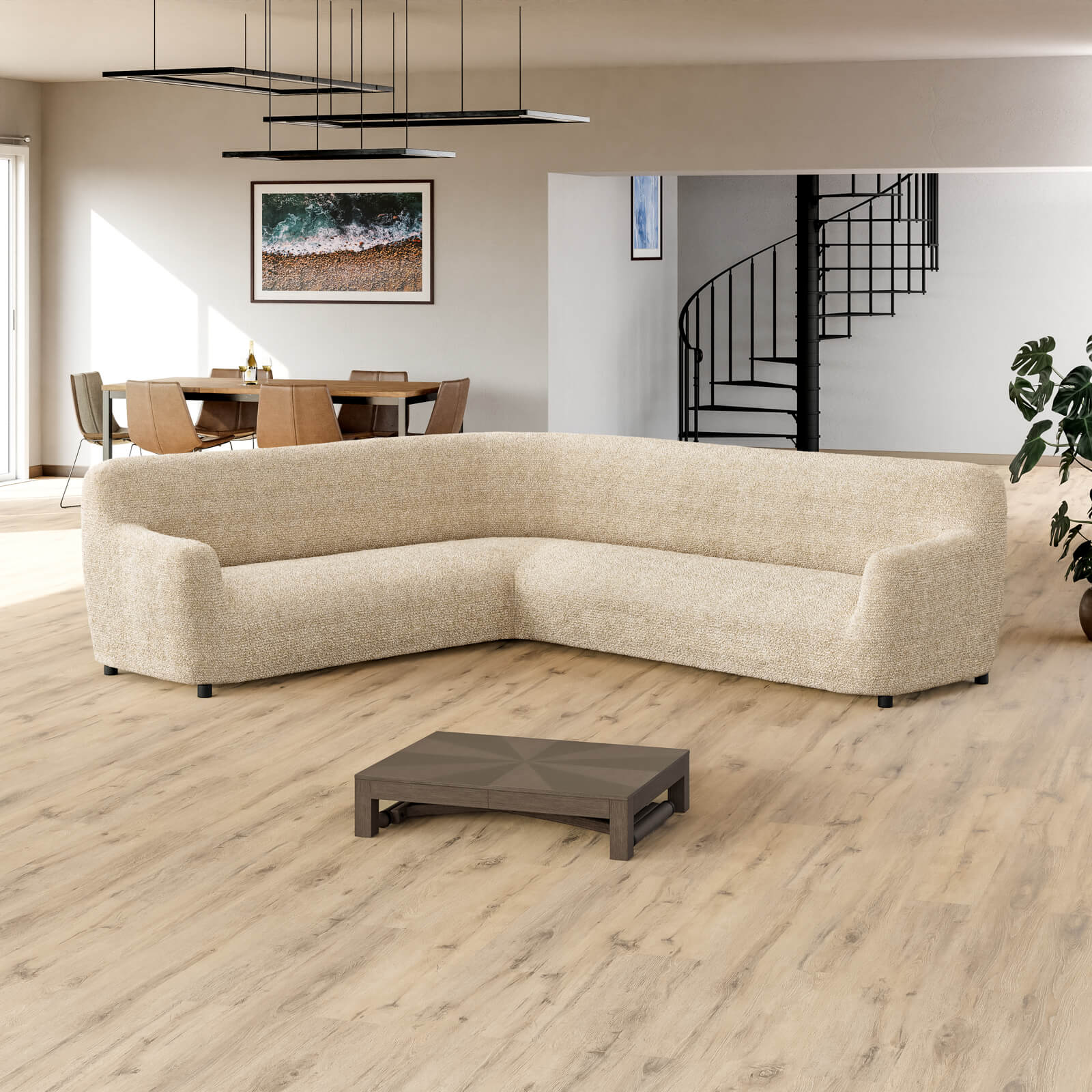 Printed Microfibra - Funda Sofa Esquinero Sand