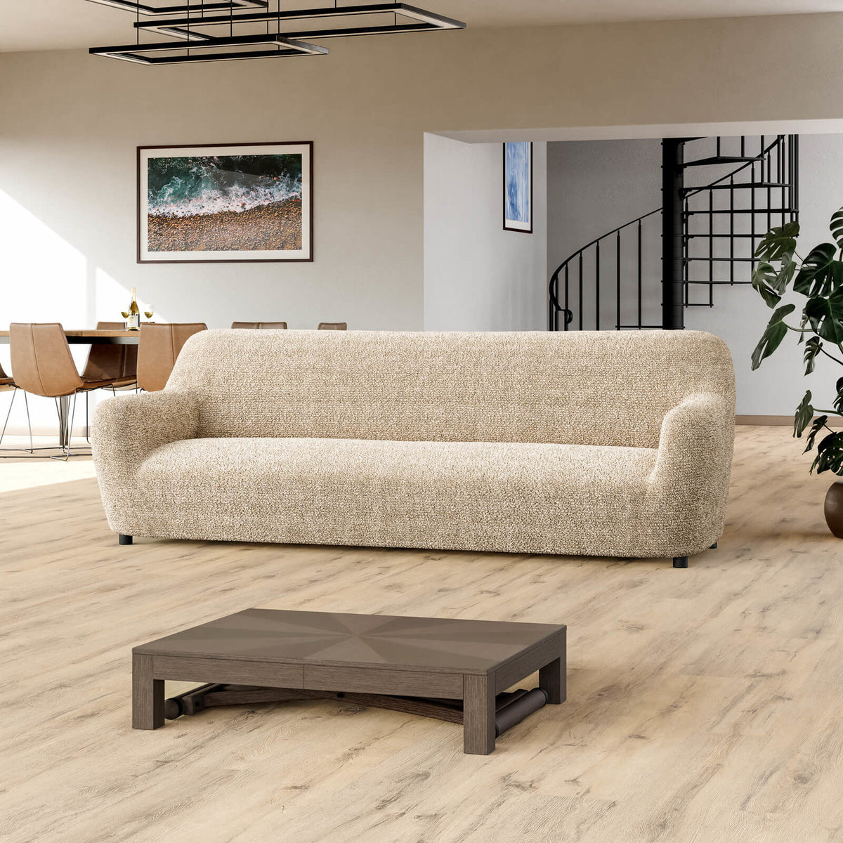 Printed Microfibra - Funda Sofa 4 cuerpos Sand