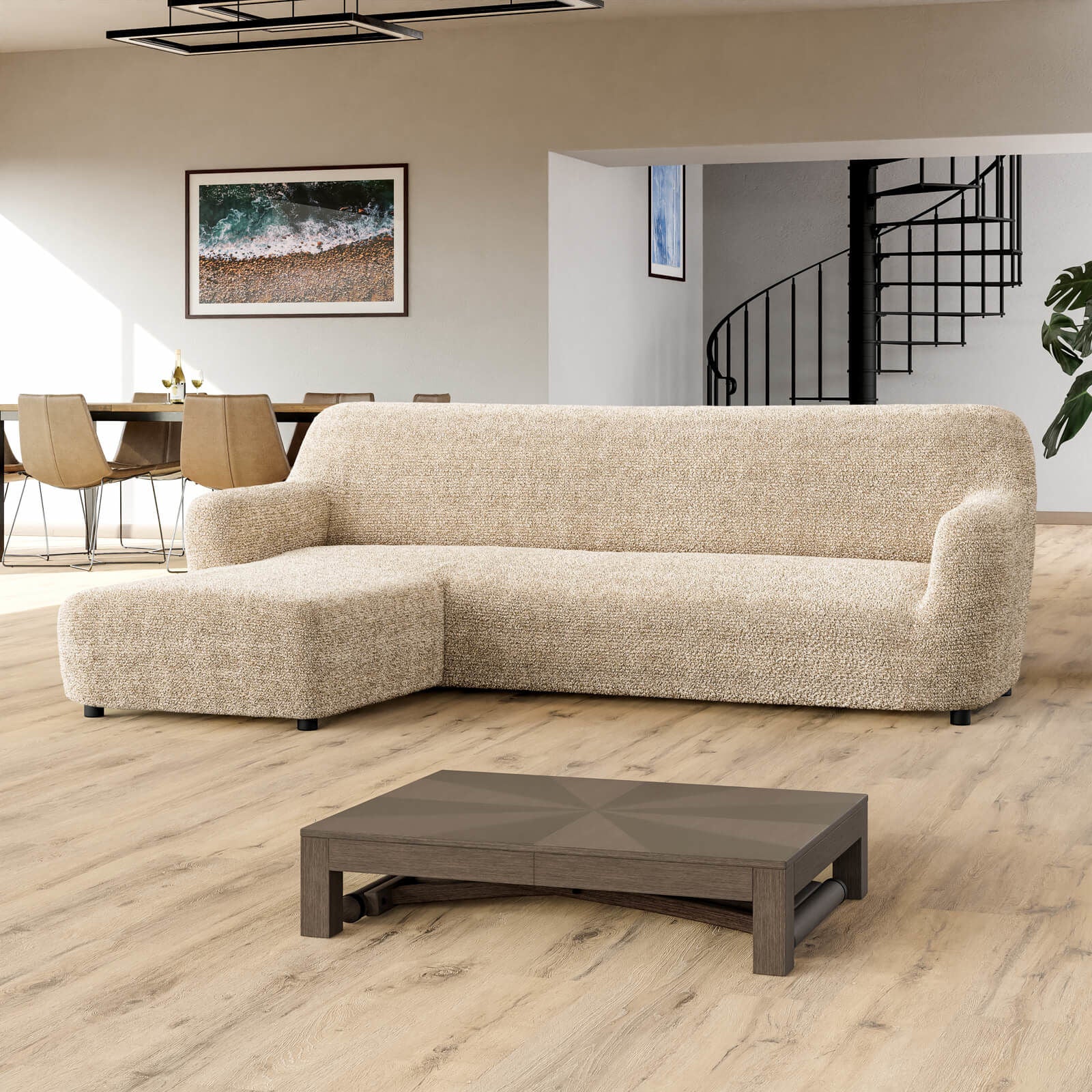 Printed Microfibra - Funda Sofa L Izquierdo Sand