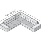 Jacquard 3D - Funda Sofa Esquinero Beige Vento